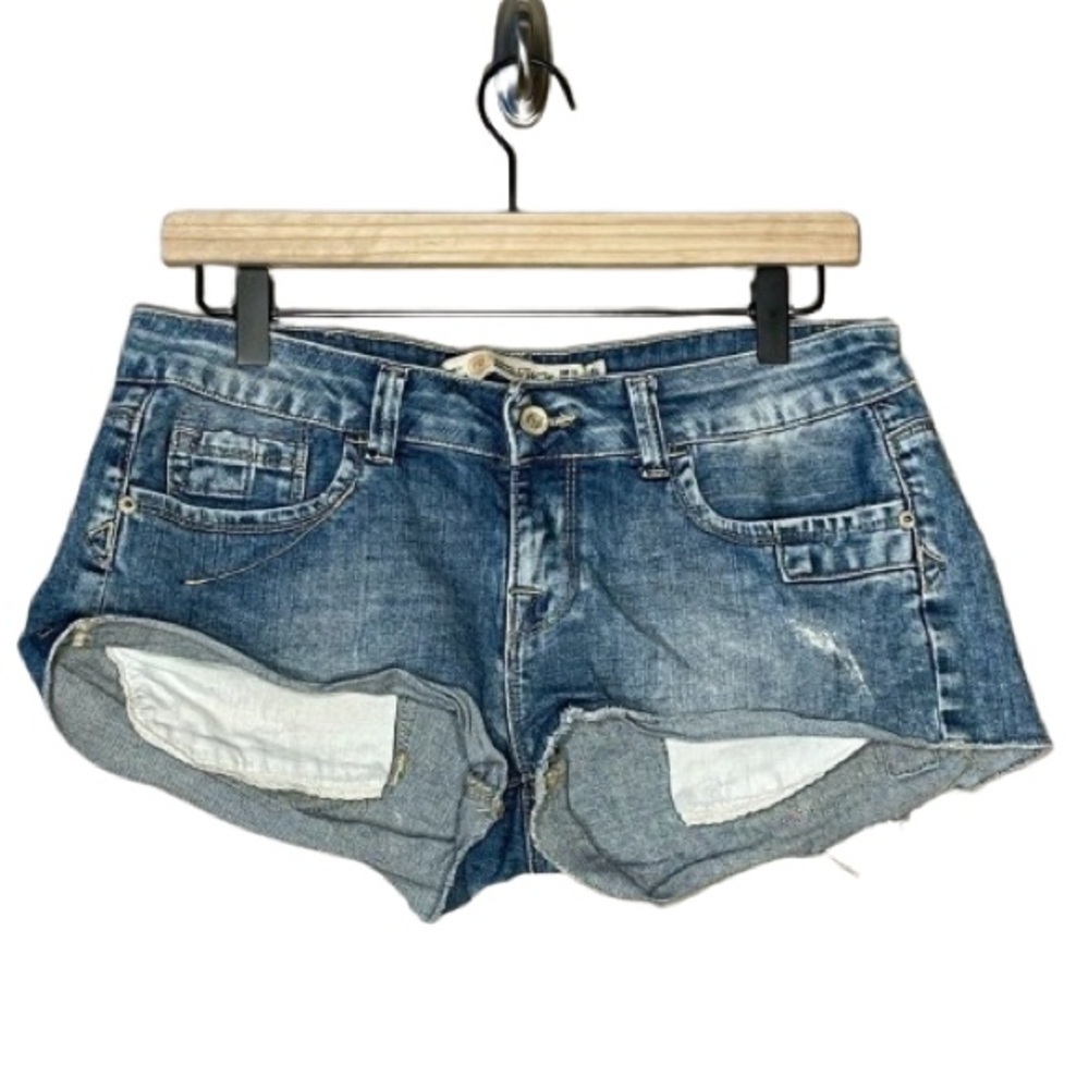 Women's 6 Zara Jean Shorts Raw Hem Zipper Fly Distressed